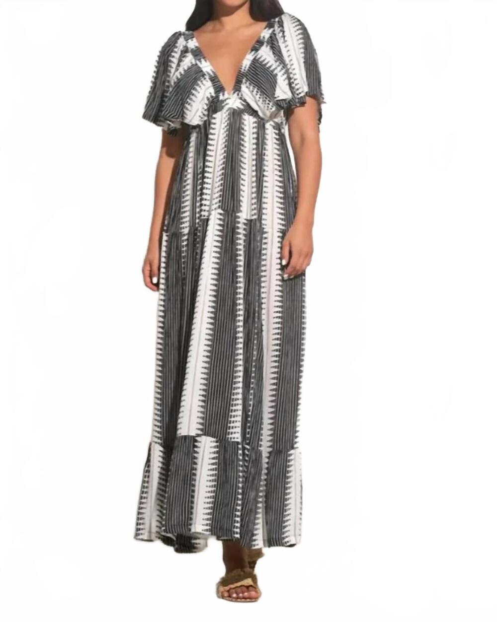 NEW ELAN kenya maxi dress in black & white